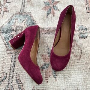 Bettye Muller Maroon Suede High Heel Pumps sz 9.5